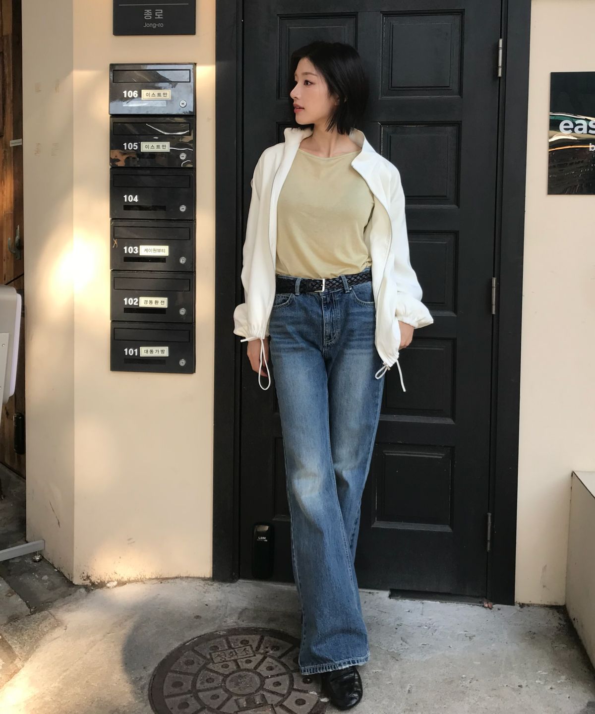 유라고(URAGO) Semi boots cut denim_Blue