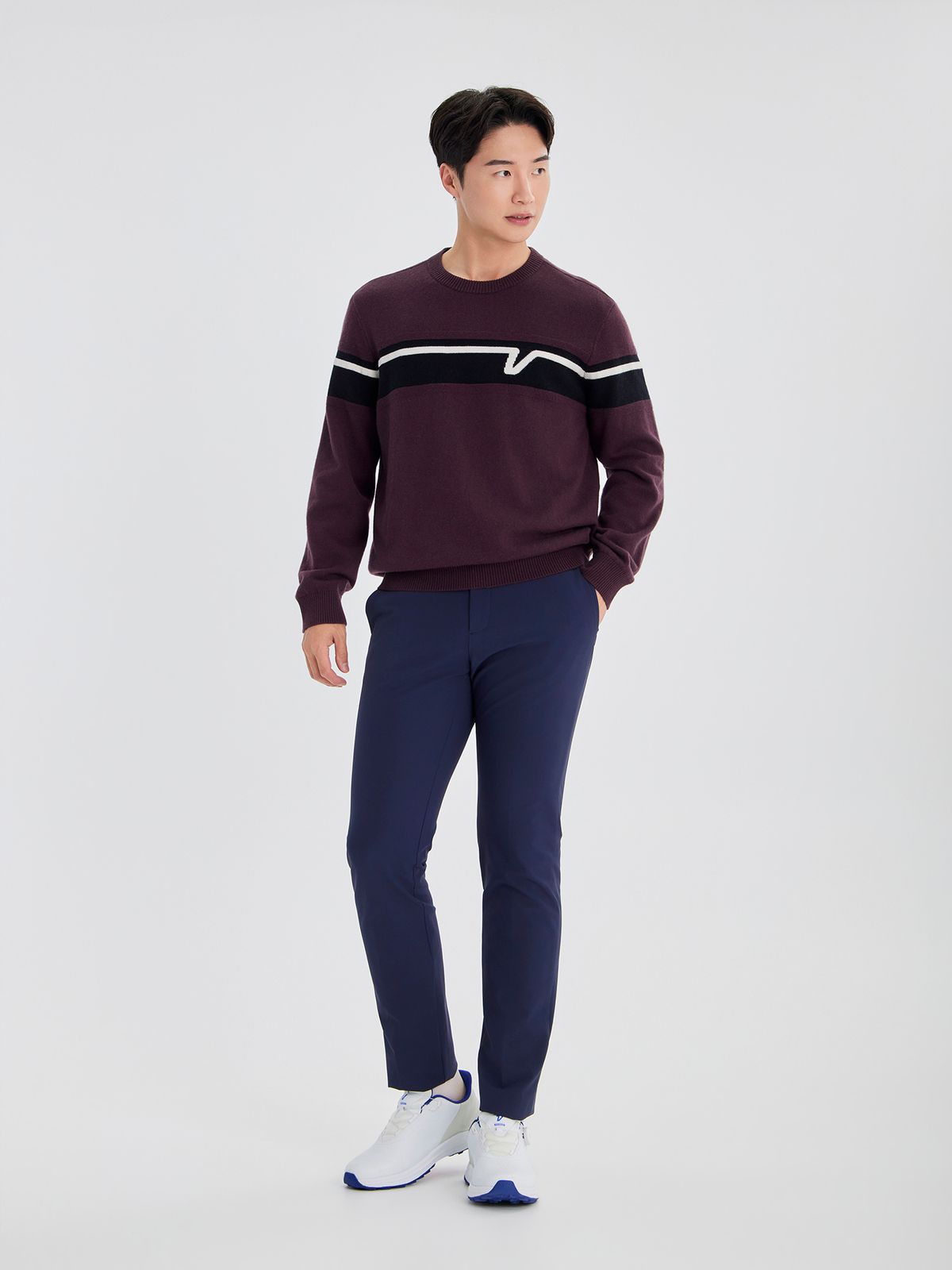 볼빅 골프웨어(VOLVIK GOLFWEAR) 남성 골프 트윌 약기모 레귤러핏 팬츠 VMPTO971_NA
