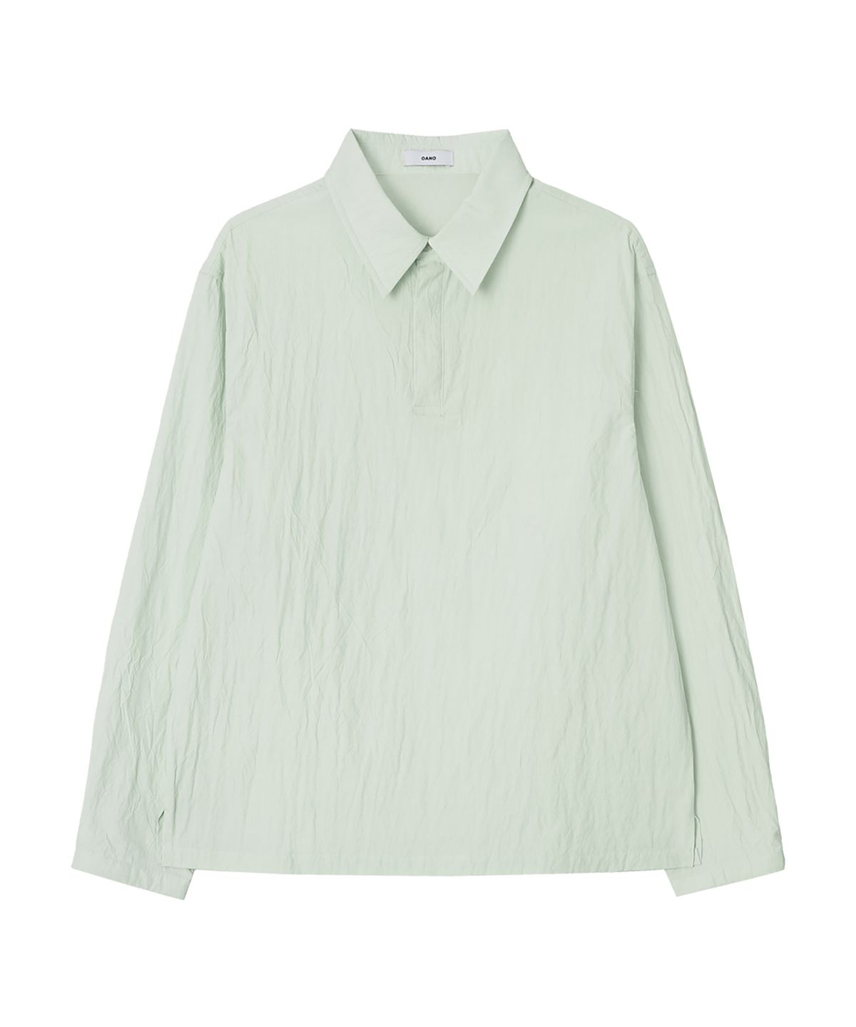 오아노(OANO) CREASE POPOVER SHIRT / PALE GREEN