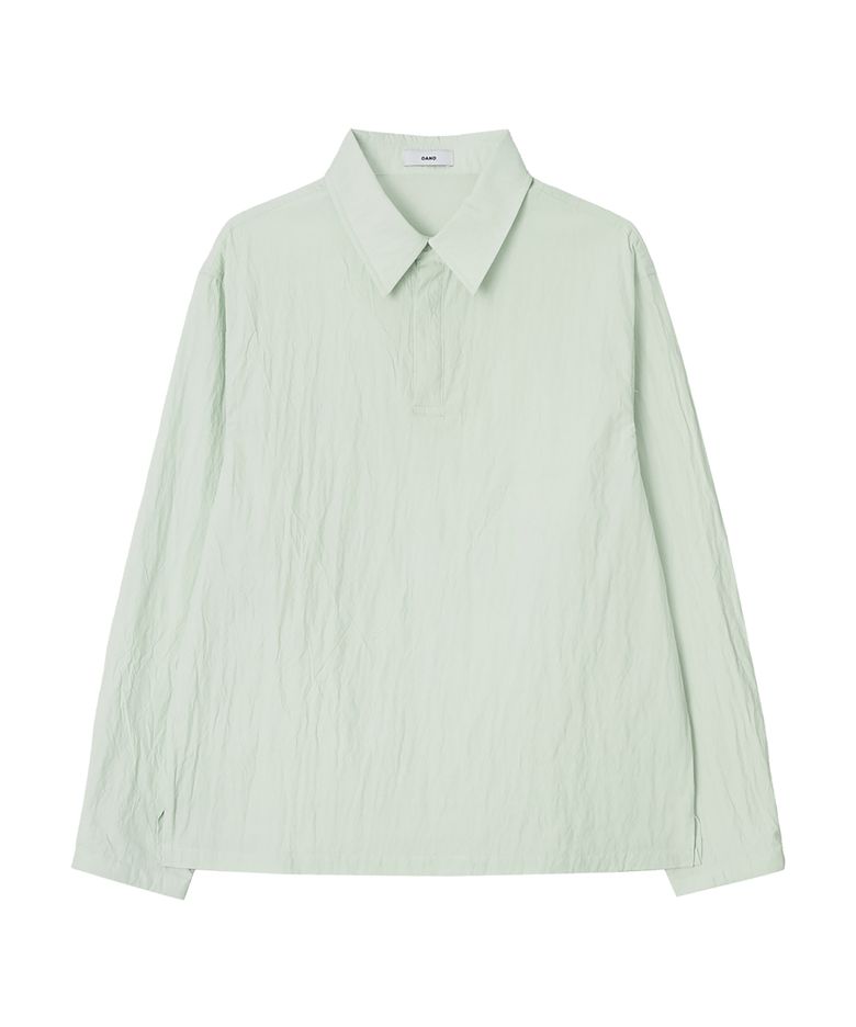CREASE POPOVER SHIRT / PALE GREEN