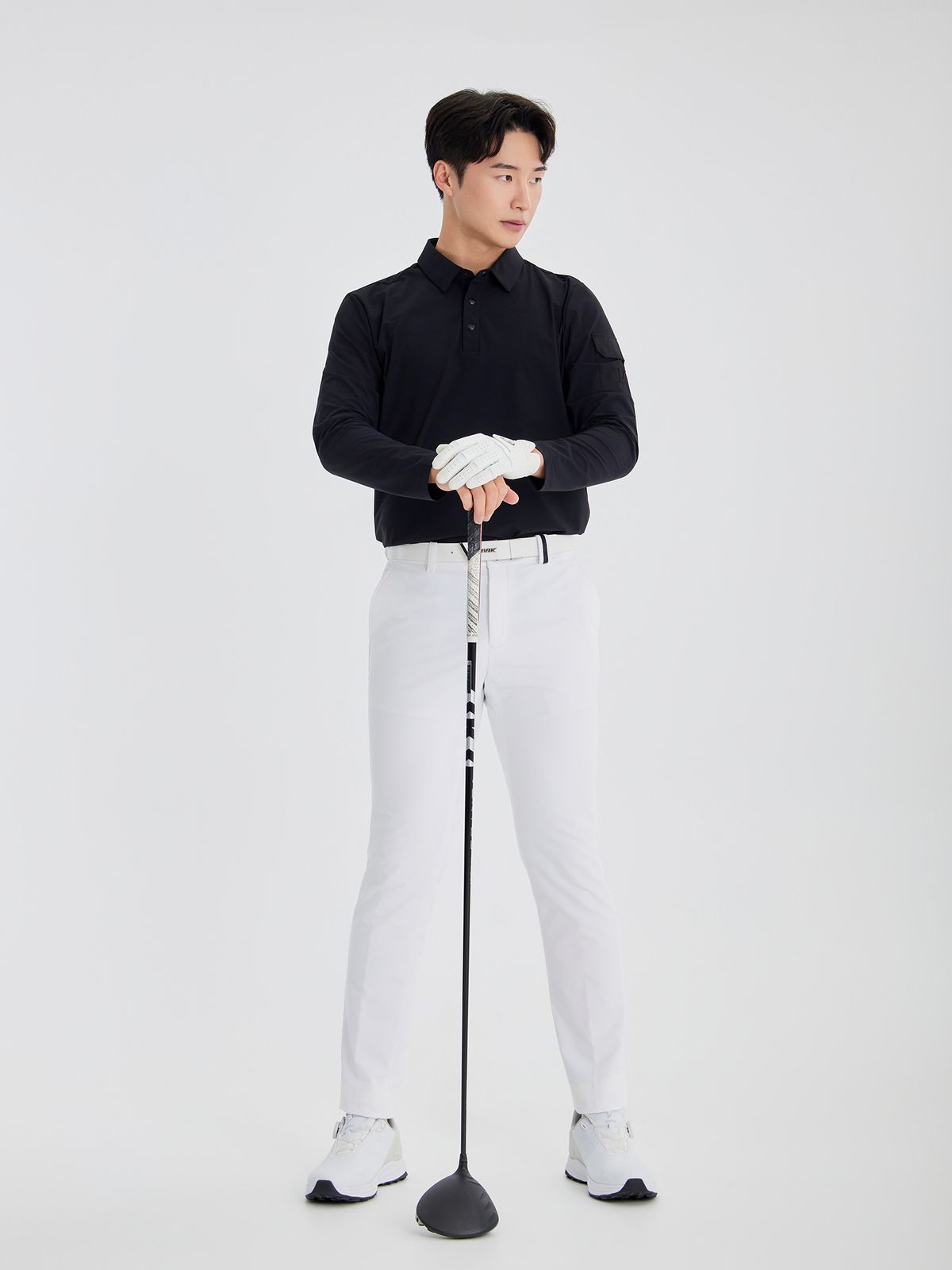 볼빅 골프웨어(VOLVIK GOLFWEAR) 남성 골프 고신축 이중직 레귤러핏 팬츠 VMPTO902_OW