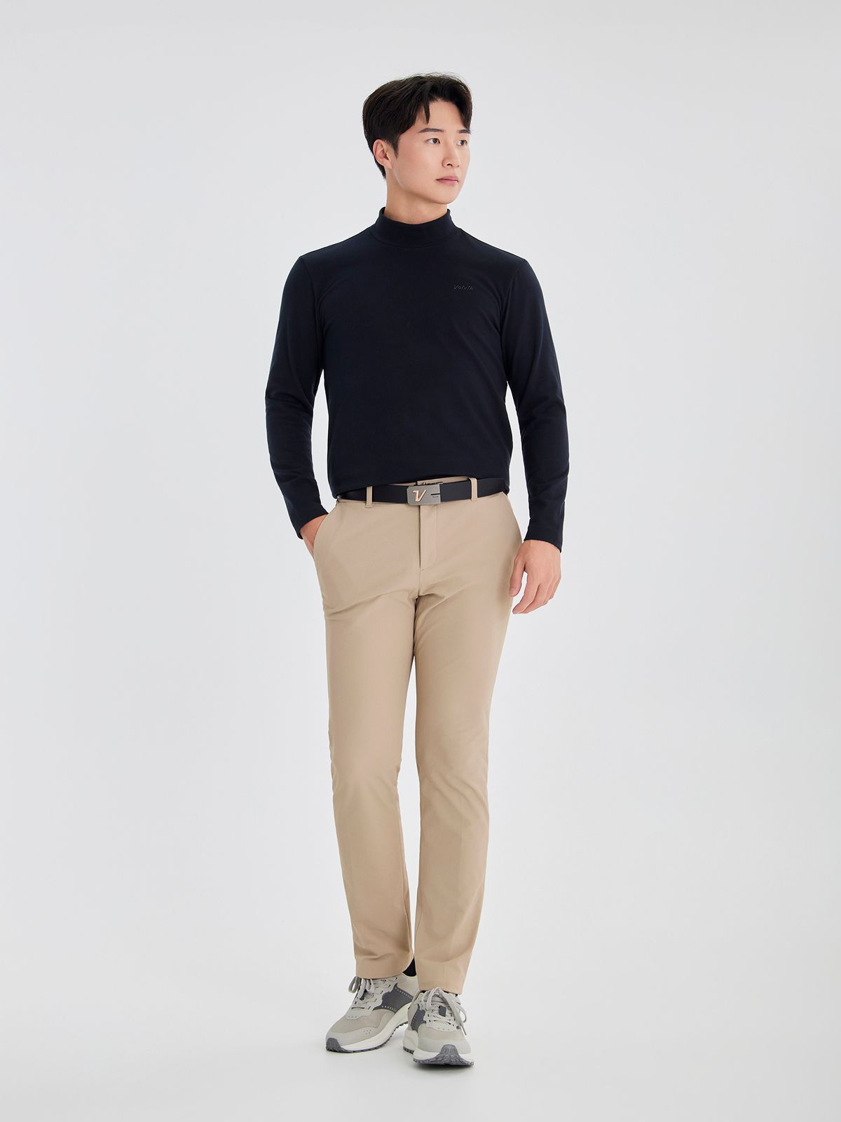 볼빅 골프웨어(VOLVIK GOLFWEAR) 남성 골프 컬러 포인트 레귤러핏 팬츠 VMPTO903_BE