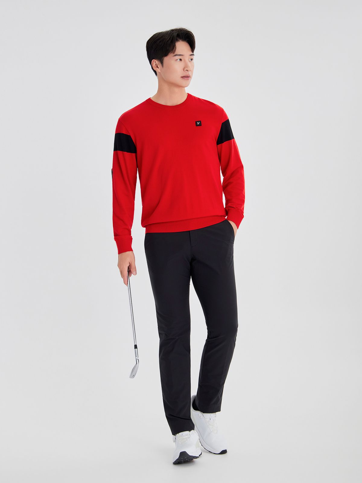 볼빅 골프웨어(VOLVIK GOLFWEAR) 남성 골프 고신축 레귤러핏 팬츠 VMPTO801_BK