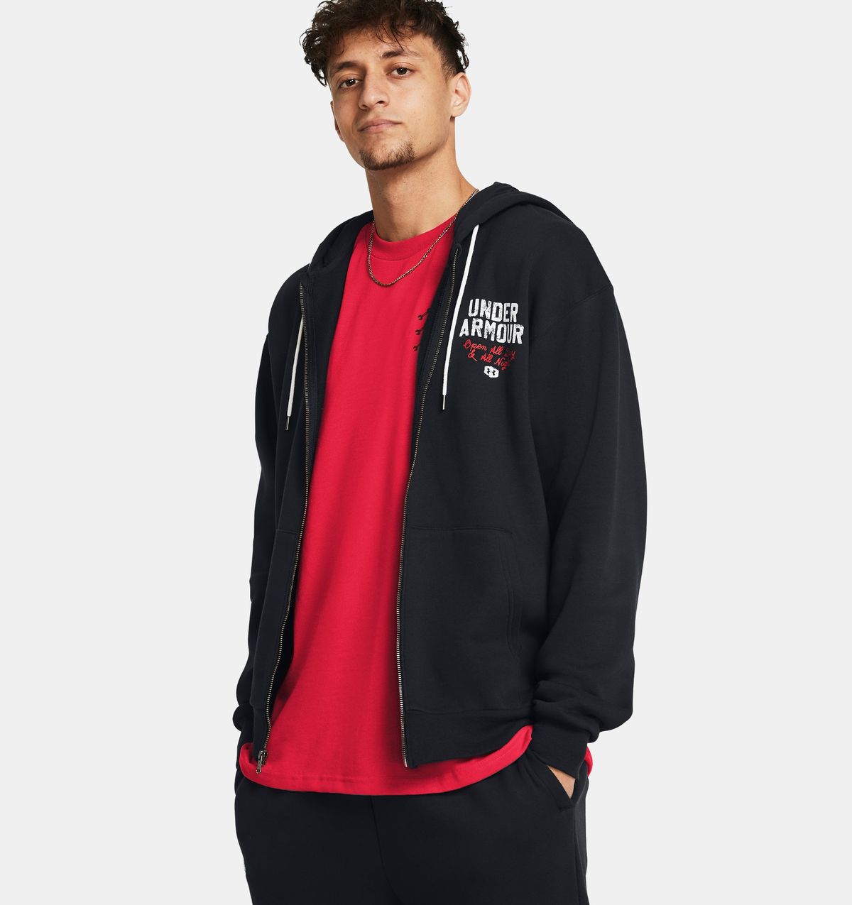 언더아머(UNDERARMOUR) 남성 UA 아이콘 플리스 24/7 Full-Zip Hoodie1386566-001