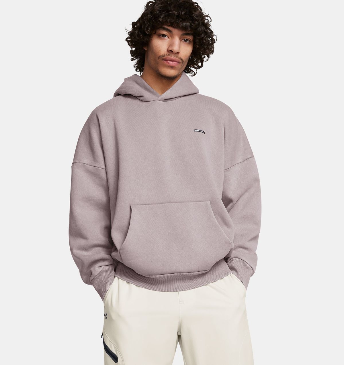 언더아머(UNDERARMOUR) 남성 UA 아이콘 헤비웨이트 플리스 워시 오버사이즈 후디1386552-015