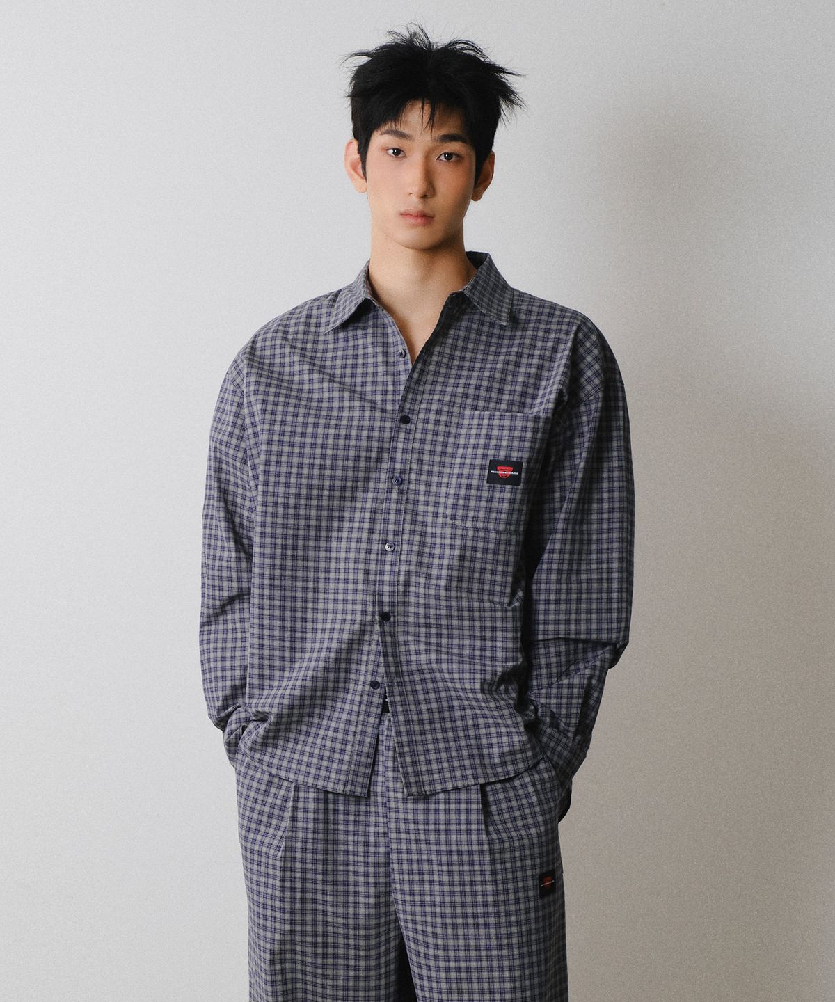 레코딩하우스(RECORDINGHOUSE) REC CCTV LOUNGE SHIRTS [SMOKE BLUE]