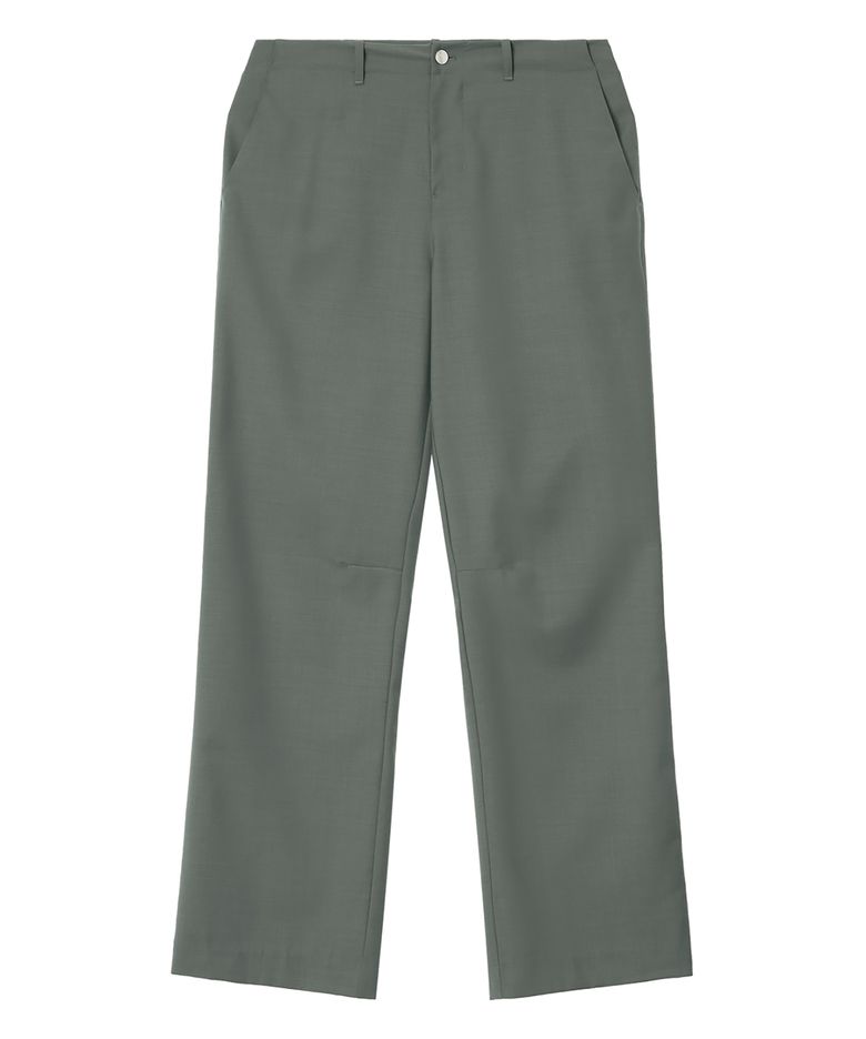 WOOL BLEND PANTS / CEMENT GREEN