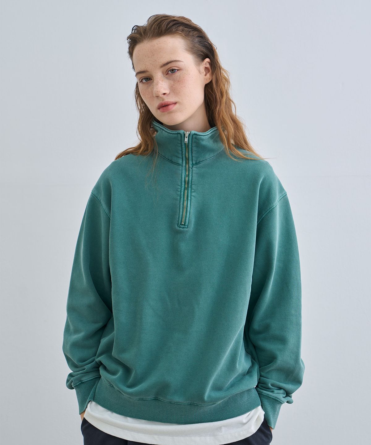 정감 스튜디오(JEONGGAM STUDIOS) Pigment Dyed Half Zip-Up_4 color