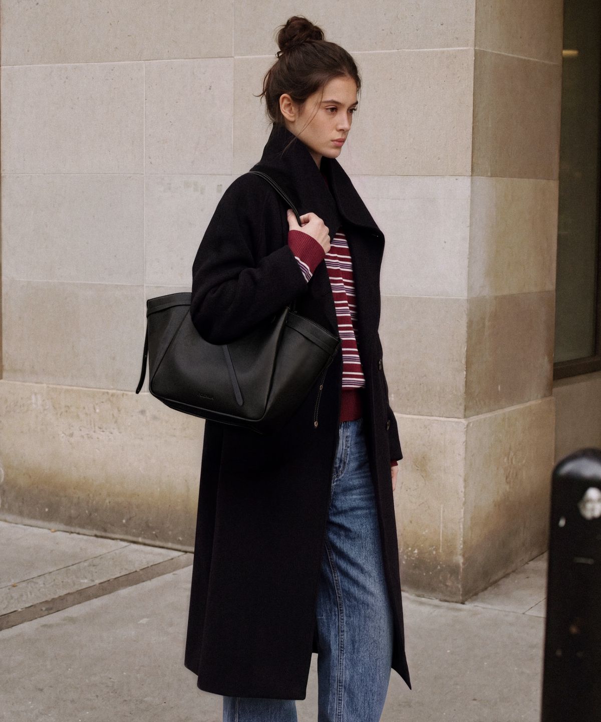폴뉴아(FOLNUA) BALMACAAN OVER FIT HANDMADE COAT (BLACK)