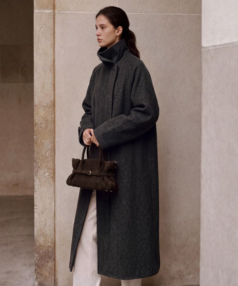 BALMACAAN OVER FIT HANDMADE COAT (CHARCOAL)