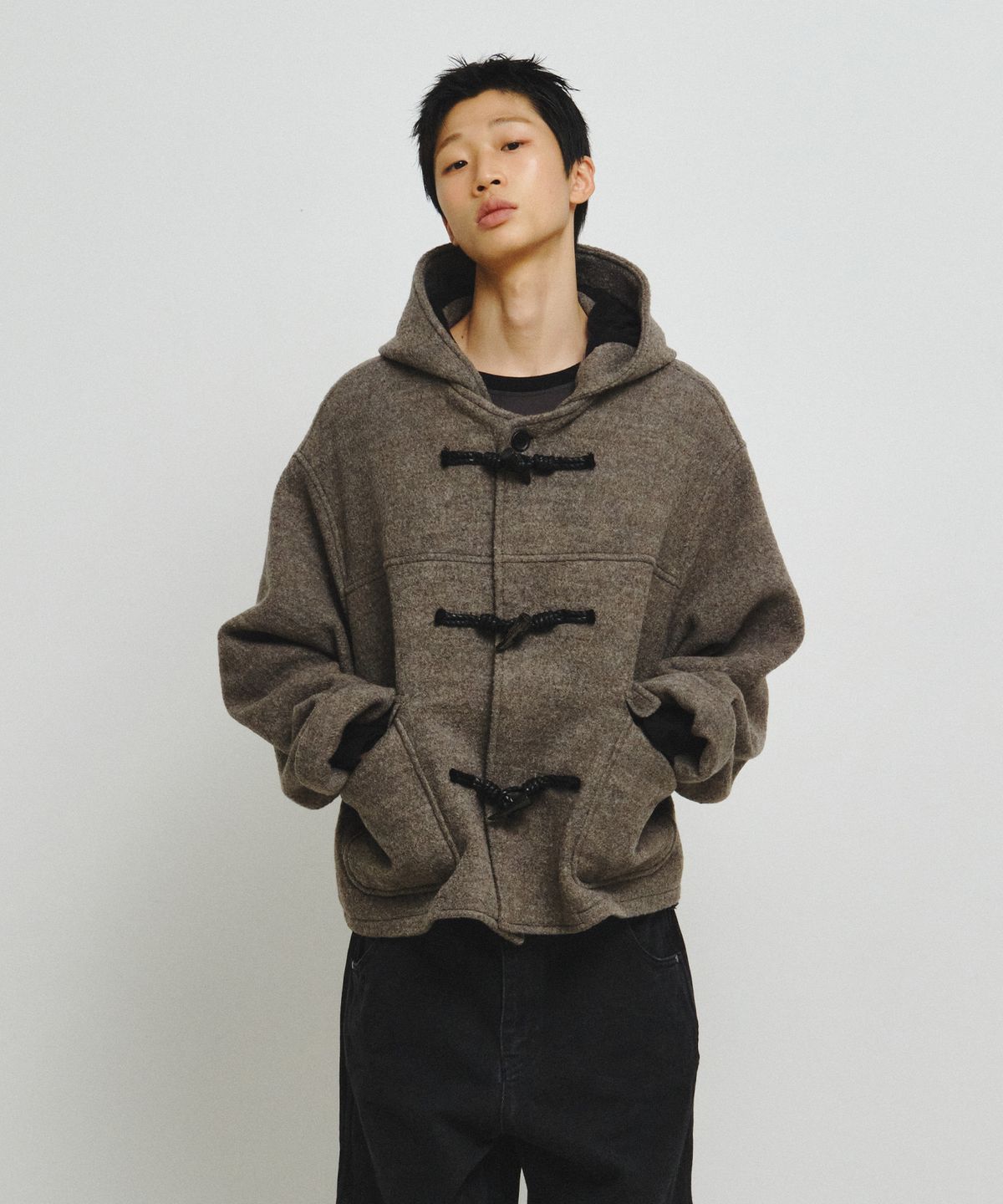 엔도어(ENDOOR) Morrow Hooded Duffle Short Coat (Brown Bokashi)