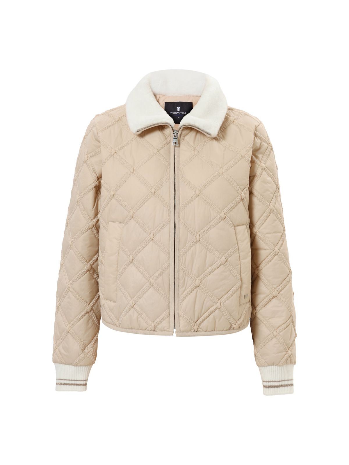 와이드앵글(WIDEANGLE) CO 트위스트 페이크퍼 믹스 자켓 L_PINK BEIGE_WWW26171EU