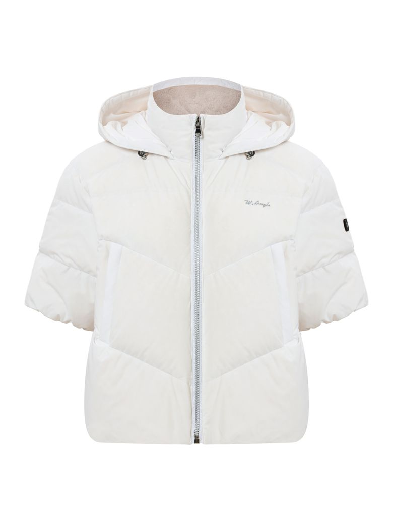 TO 플러피 후디 반팔 다운 L_Off White_WWW26511W3