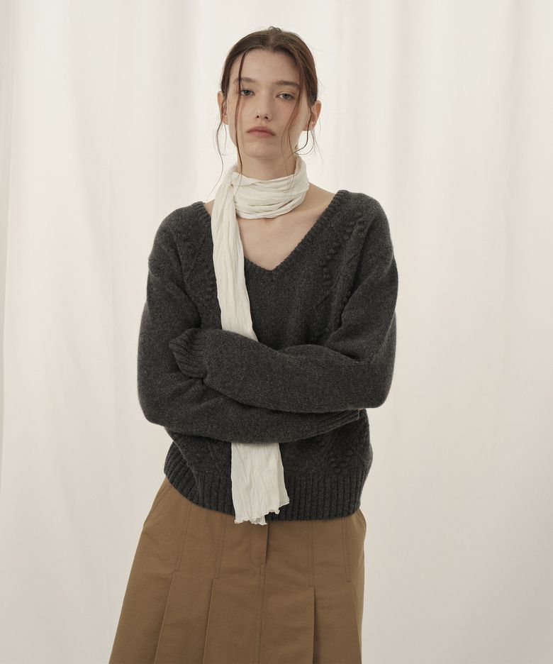 도트 아가일 풀오버 (애쉬 그레이)