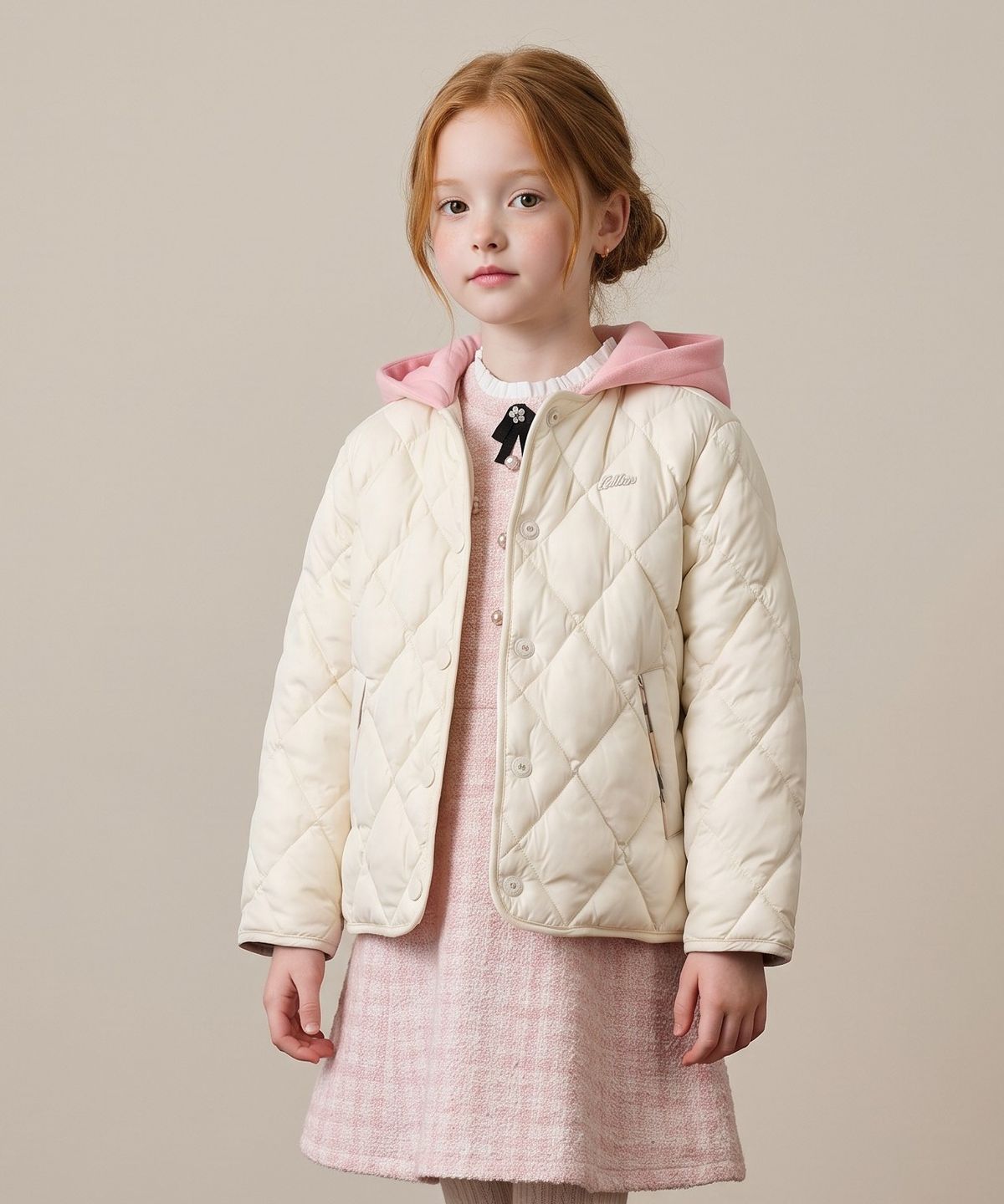 닥스키즈(DAKS KIDS) 후드 퀼팅 점퍼 (아이보리) DVF26JP31R_IV