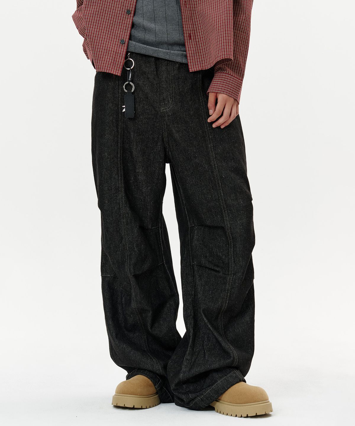 딥센스(DEEP SENSE) Double Pintuck Wide Denim Pants - 2color