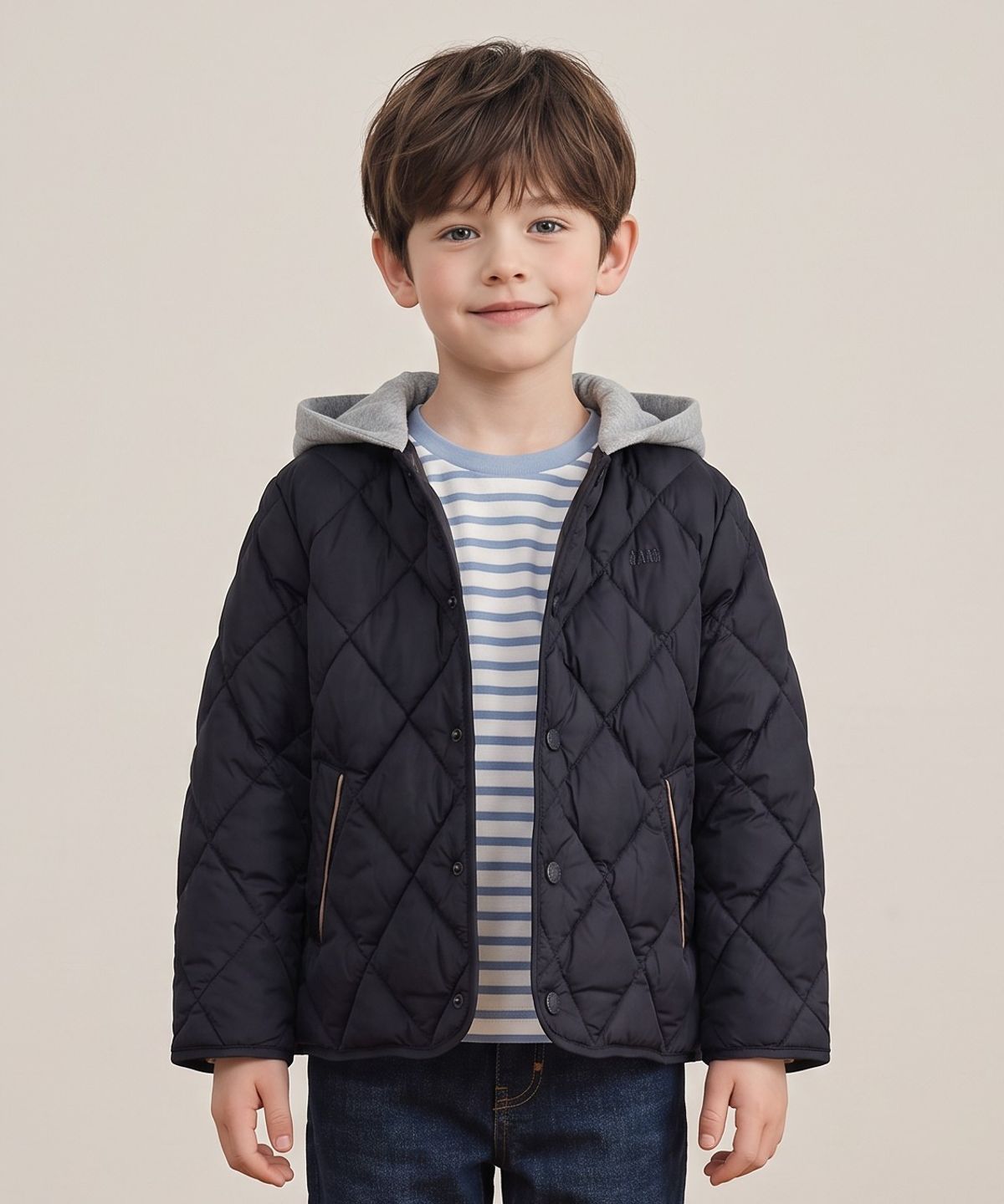 닥스키즈(DAKS KIDS) 후드 퀼팅 점퍼 (네이비) DVF26JP31R_NV