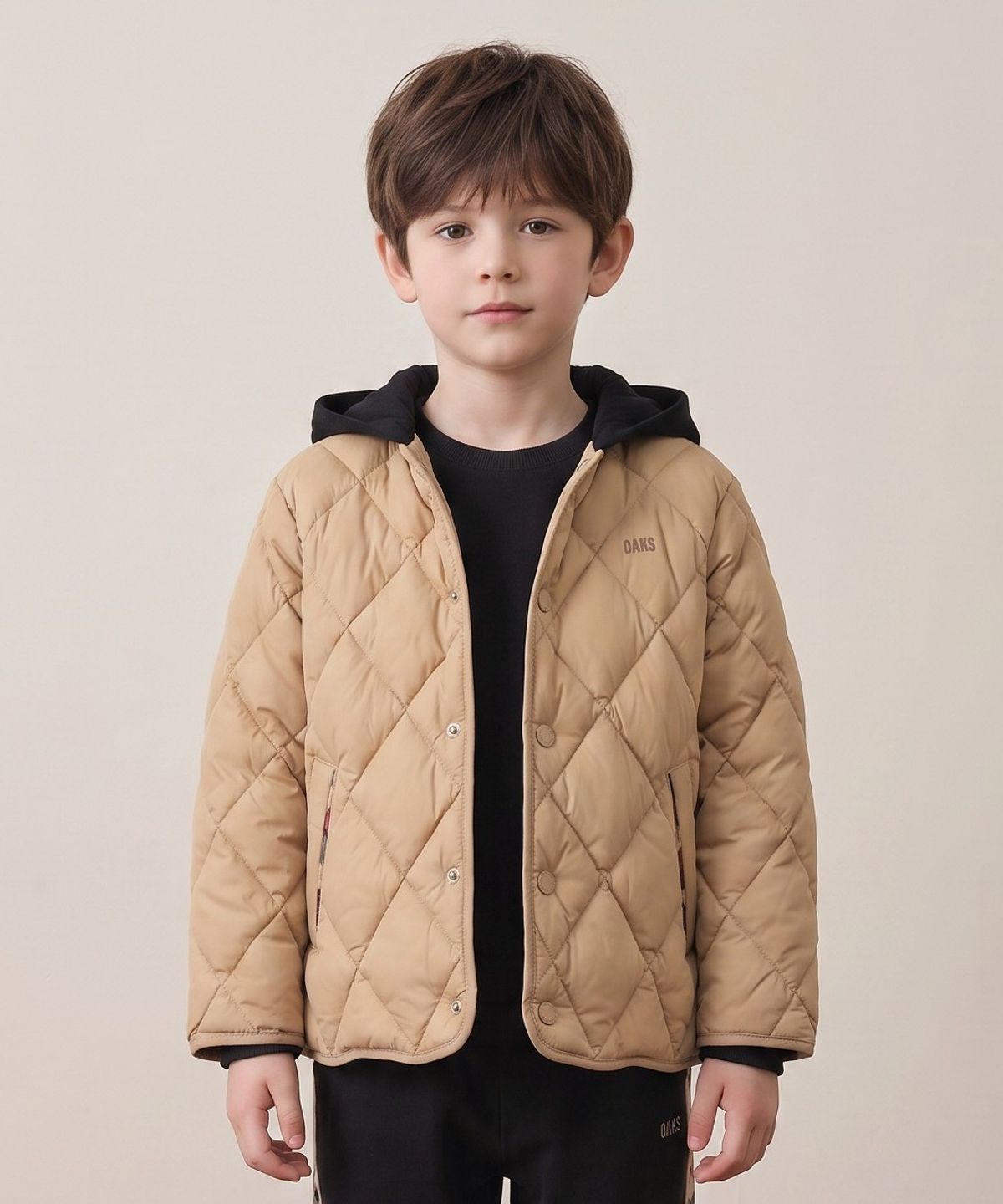 닥스키즈(DAKS KIDS) 후드 퀼팅 점퍼 (베이지) DVF26JP31R_BG