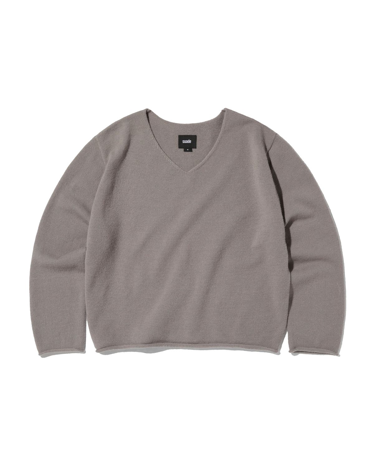 스웨이드(SUADE) V NECK ROLLED KNIT [GRAY]