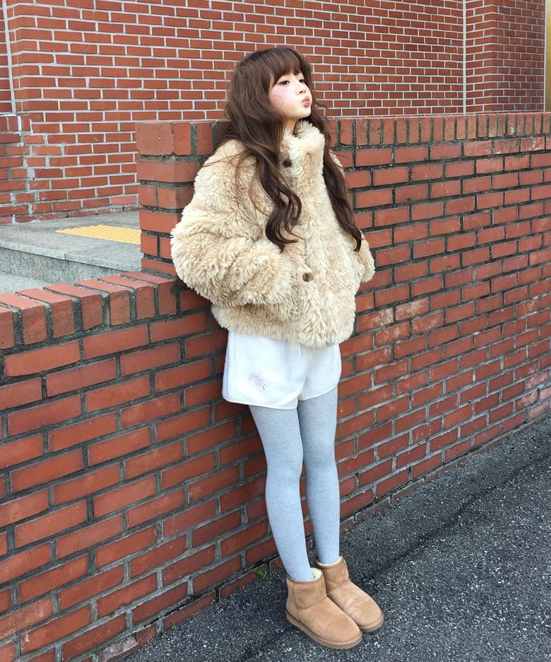 [이나 착용] 울 플리스 밴딩 쇼츠 아이보리 MDPT085IVORY