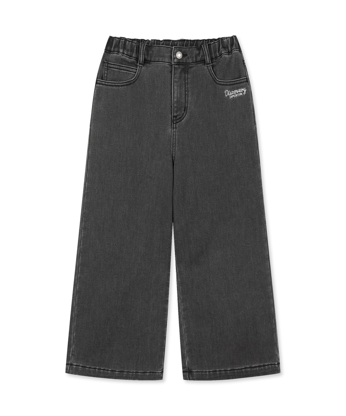 디스커버리 키즈(DISCOVERY KIDS) 여아 져지 데님 기모 팬츠 (BLACK)