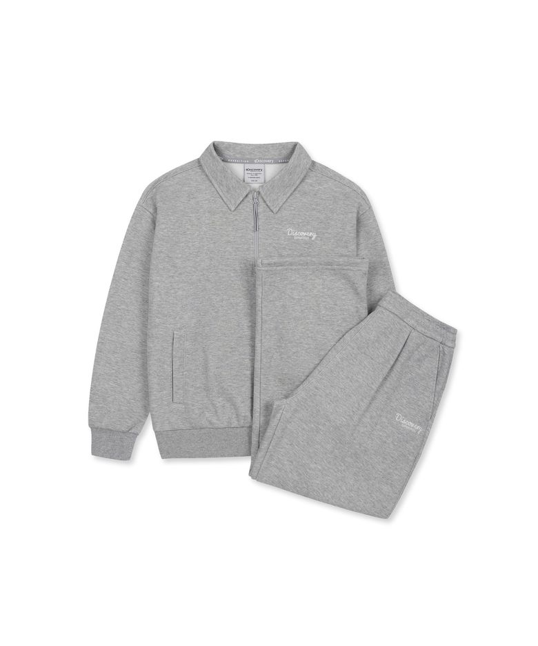 키즈 반집업 기모 맨투맨-팬츠 2SET (M/GREY)