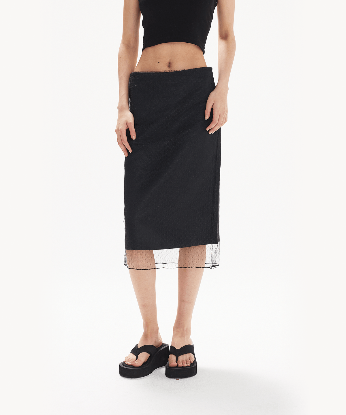 레인지(RANGE) 타란튤라 레이어드 스커트 (블랙)