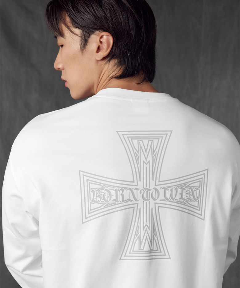 GOTHIC CROSS LONG SLEEVE [WHITE]