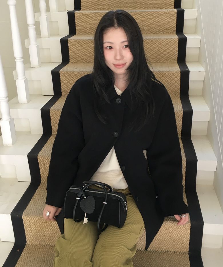 [곰송이 PICK] [백 참 SET] 리얼 소가죽 스웨이드 미니백 블랙 MDBG015BLACK