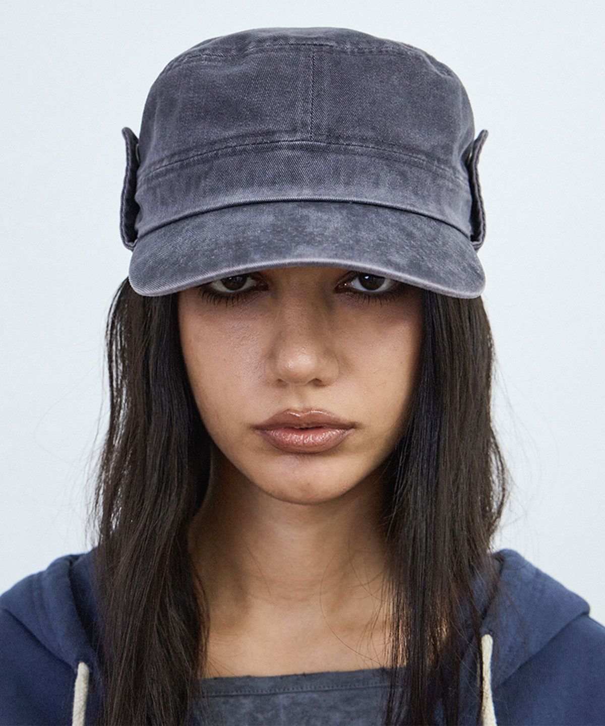 샌드뮤지엄(SAND MUSEUM) FLAP WORK CAP [Vintage Navy]