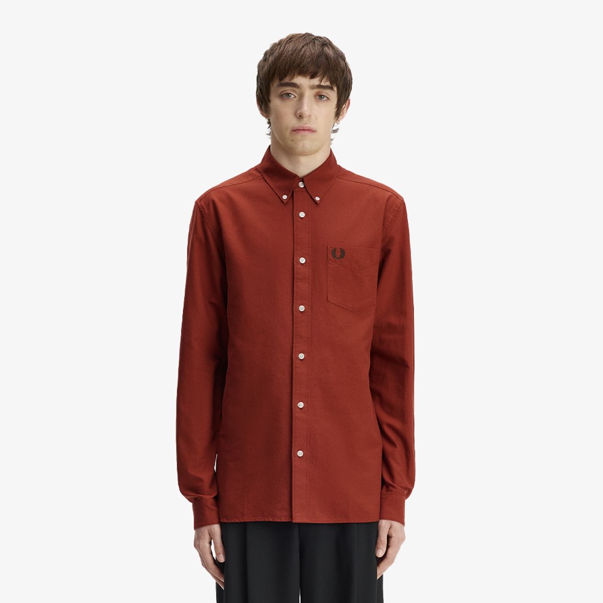 프레드페리(FRED PERRY) [Baseline] 롱 슬리브 옥스포드 셔츠 - 브랜디 AFPM2G35516-28C