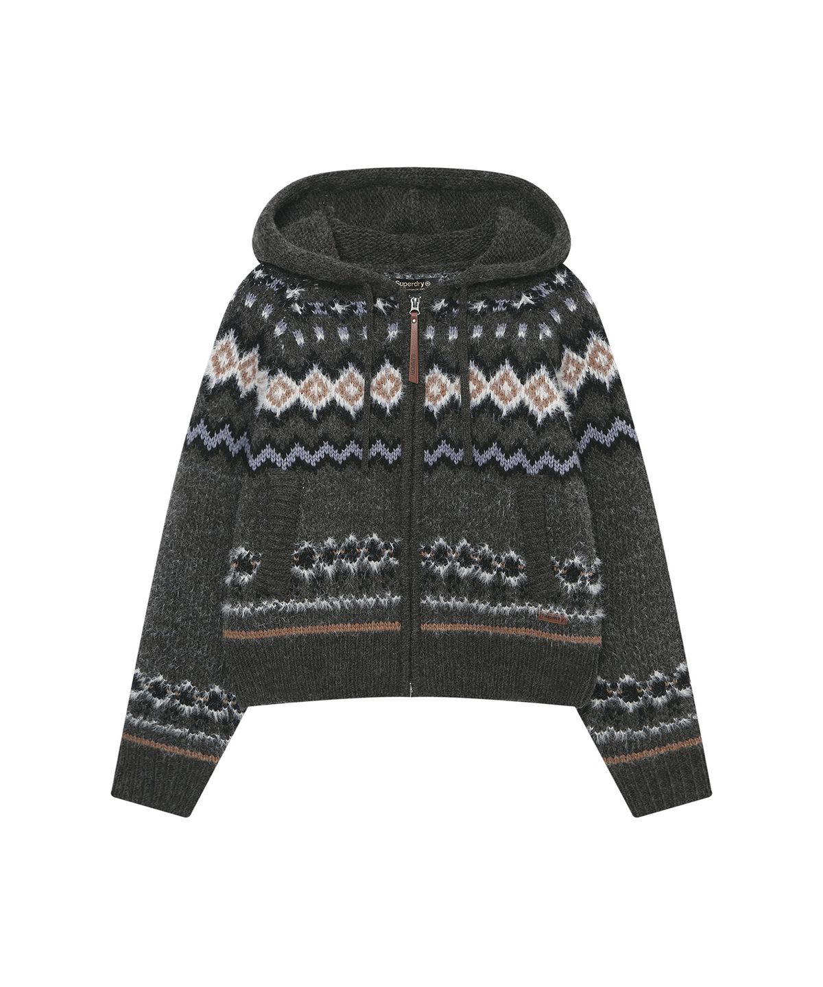 슈퍼드라이(SUPERDRY) 우먼스 노르드라이 스웨터 다크 멜란지 그레이 SDFKCFQ04DMG