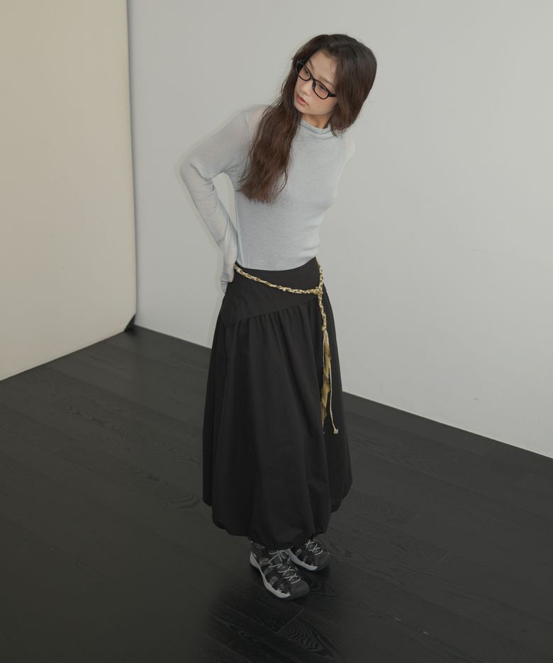 Bloom Layered Skirt, Black