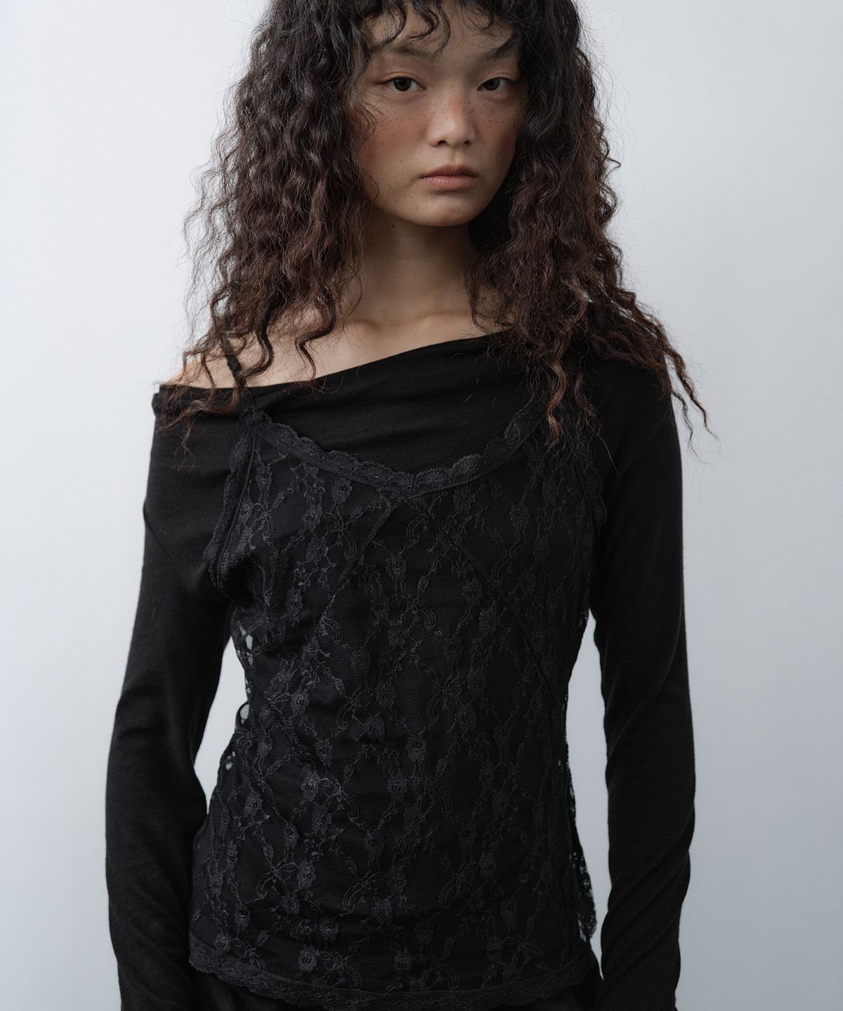 루시르주(LUCIR ZU) Lace Bustier Camisole (Black)