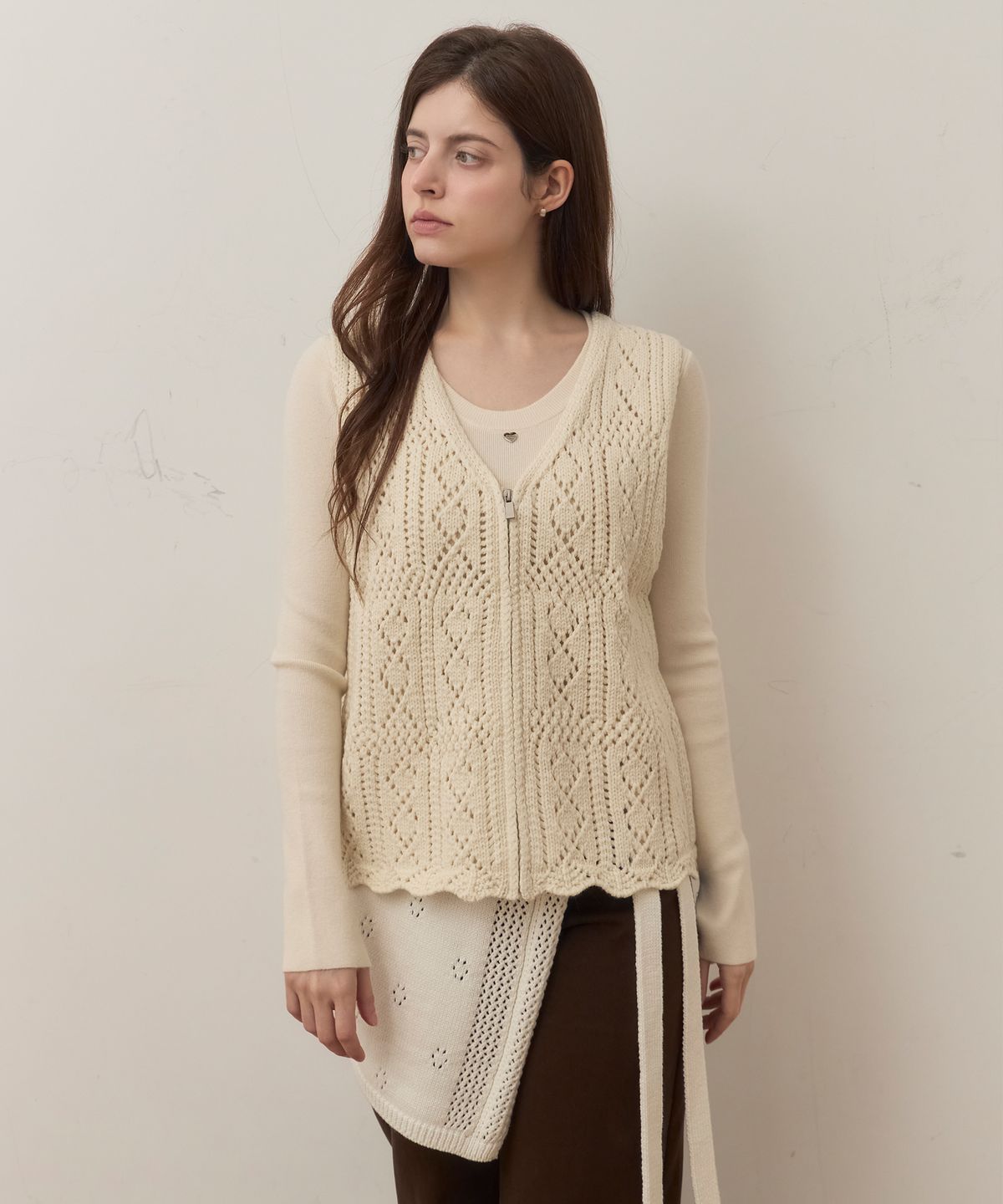 메종르하르(MAISONLEHAR) 덴버 집업 니트 조끼 2color