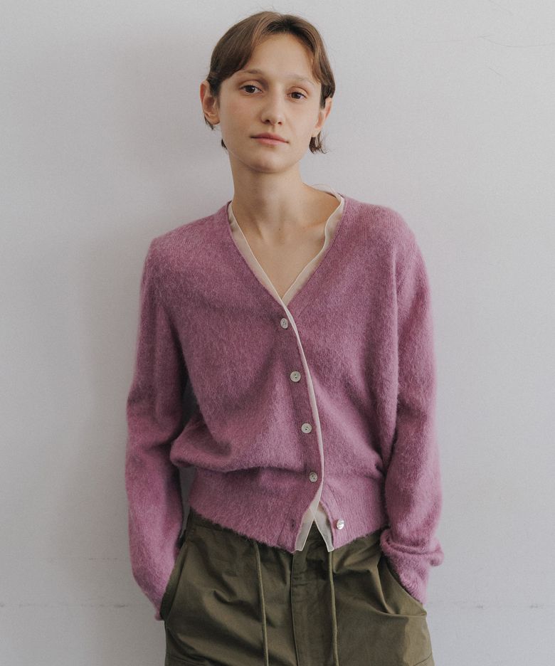 Rosha Organza Alpaca Cardigan (Violet)