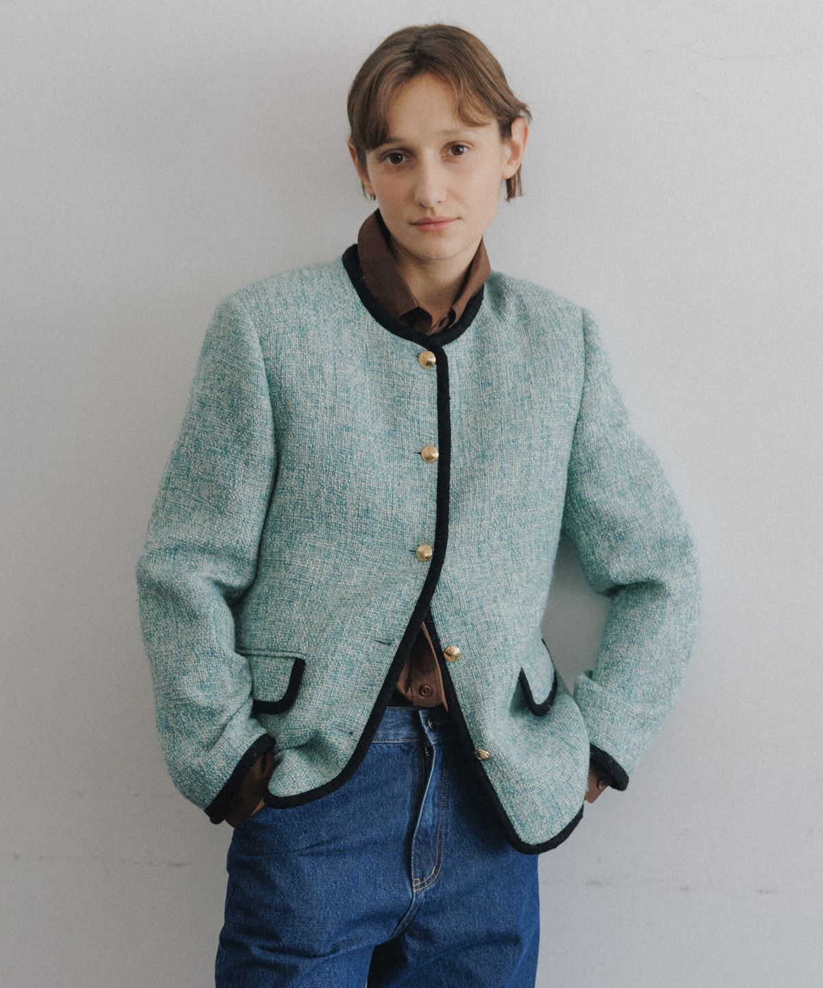 시엔느(SIENNE) Charlotte Tweed Jacket (Green)