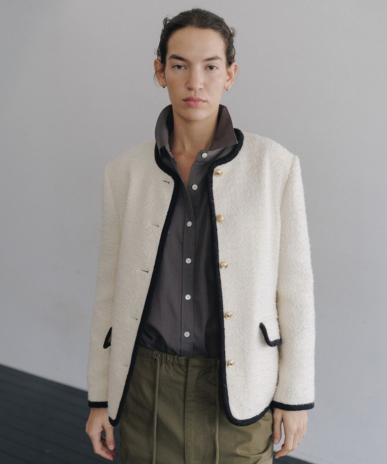 Charlotte Tweed Jacket (Cream)
