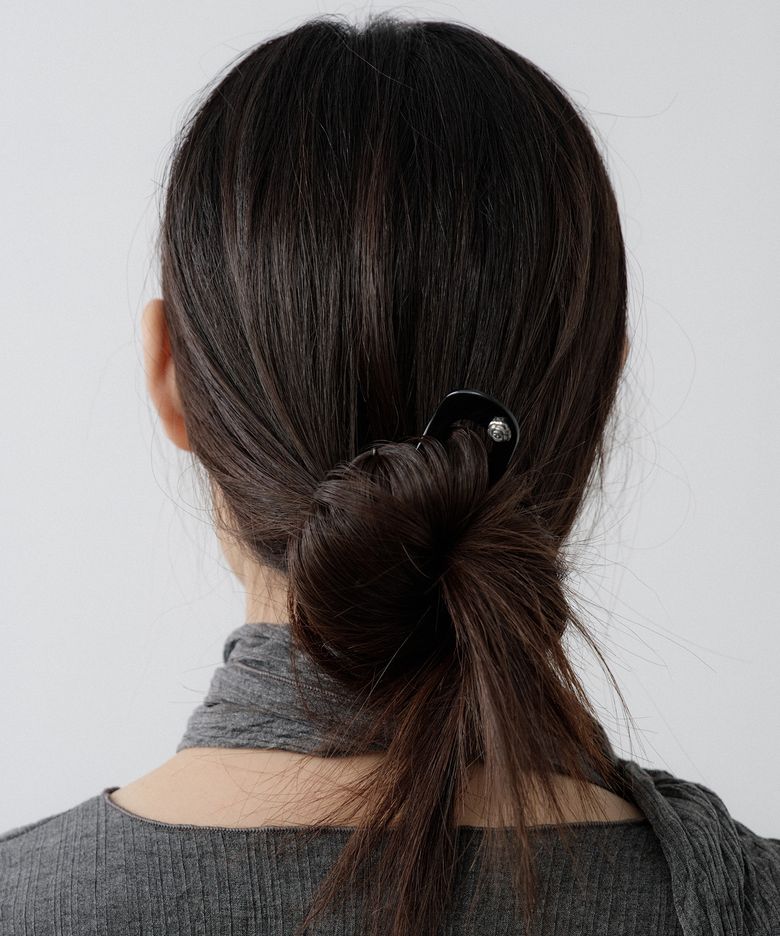 Rose U-Line Hair Stick (Black)