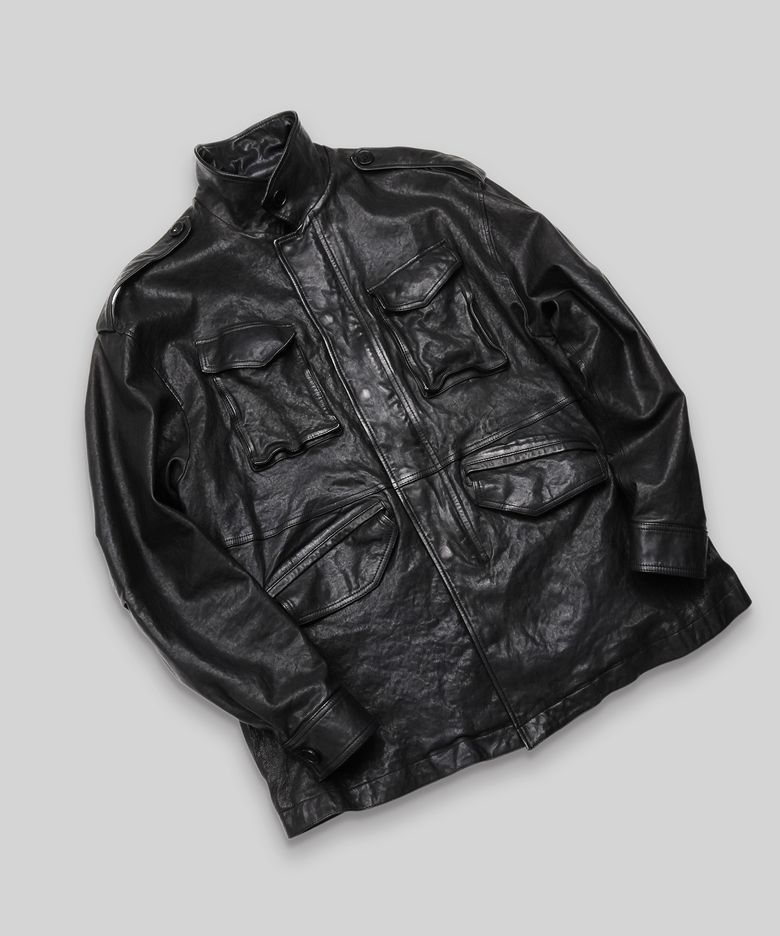 [10주년] 빈티지 워싱 베지터블 레더 M-51 필드 자켓 BLACK