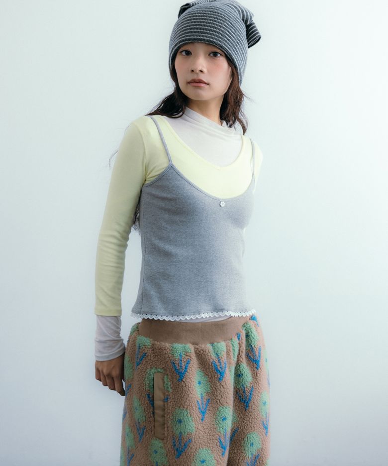 Flower Point Sleeveless, Melange Grey