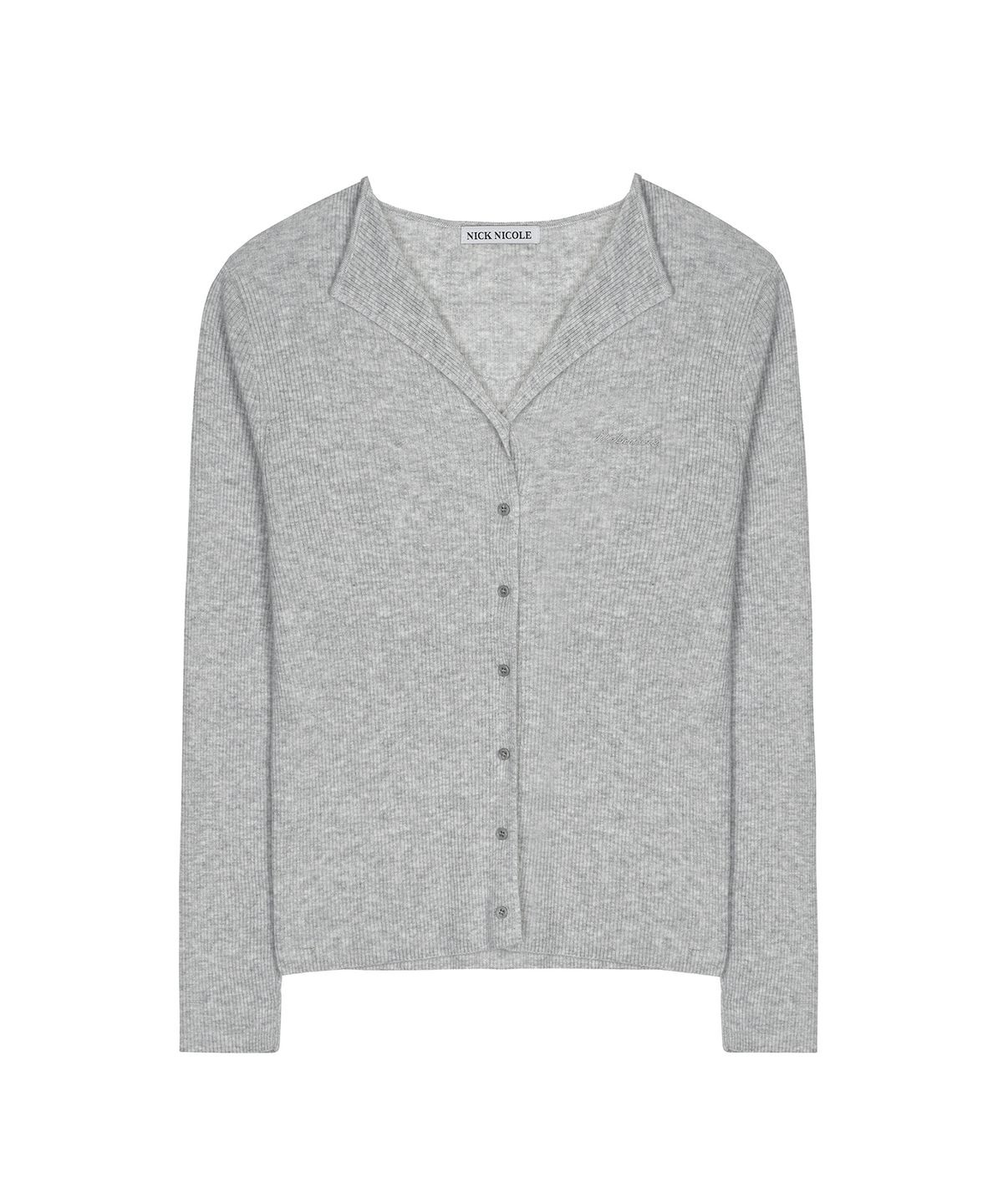 닉앤니콜(NICK&NICOLE) OPEN COLLAR KNIT CARDIGAN_GRAY