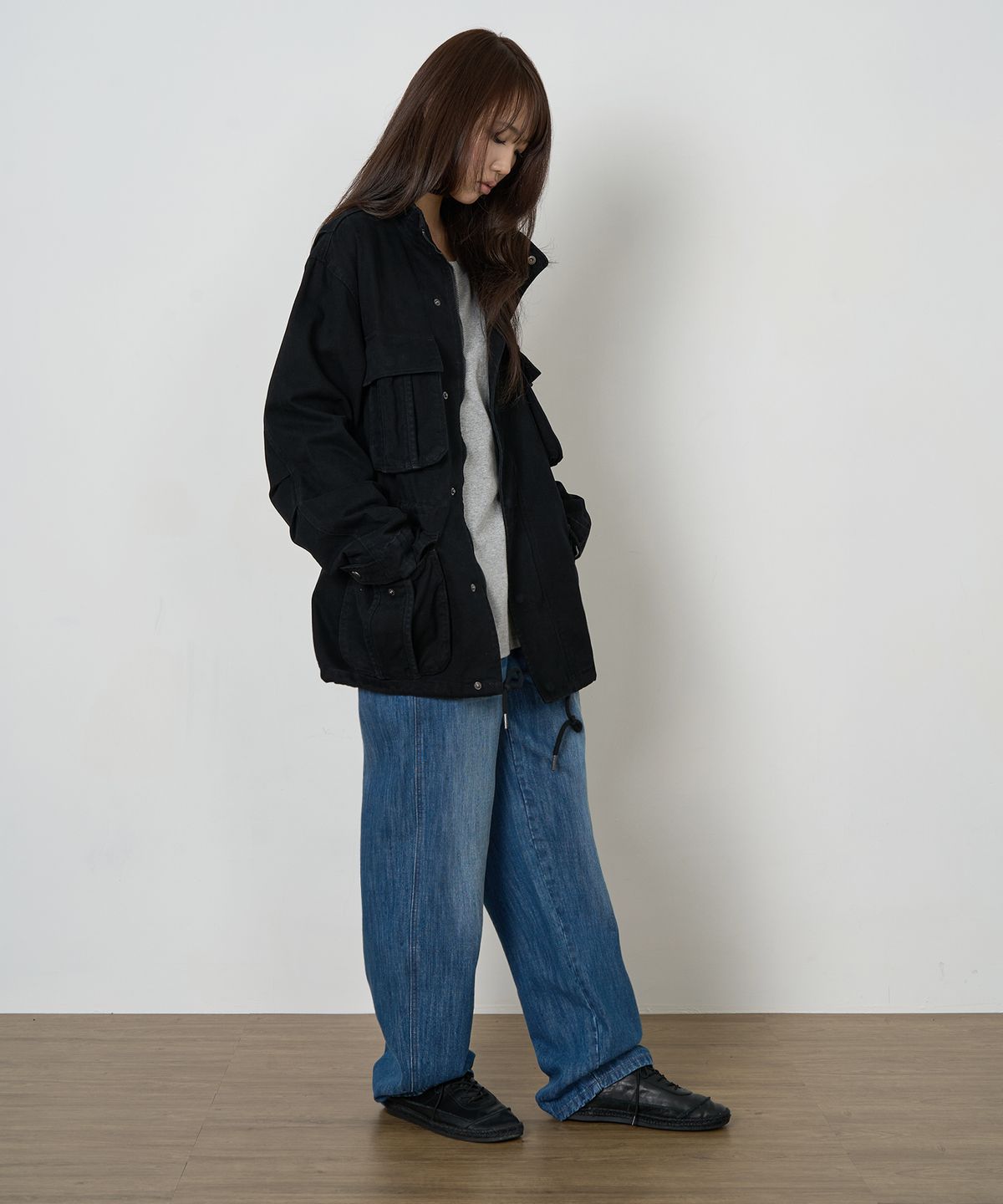 토피 우먼(TOFFEE WOMEN) W 로우라이즈 슬럽 데님 팬츠 (BLUE)