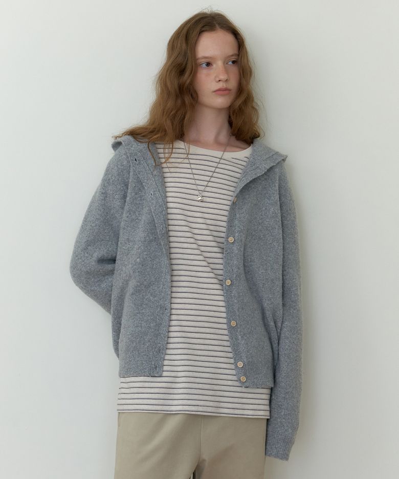 Weary hoodie knit (melange gray)