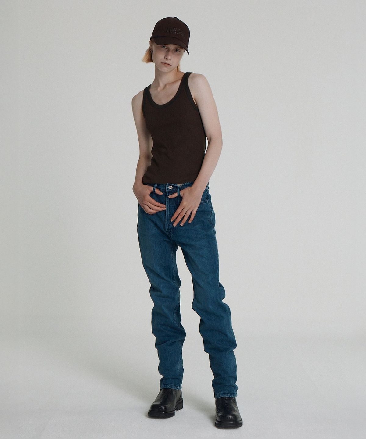 순진(SOONJEANS) 호랑지 캔톤 스트레이트 레그 팬츠 [BLUE]