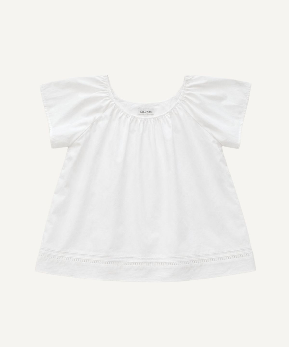 올유니(ALLUNEE) Plain Blouse-Pure White