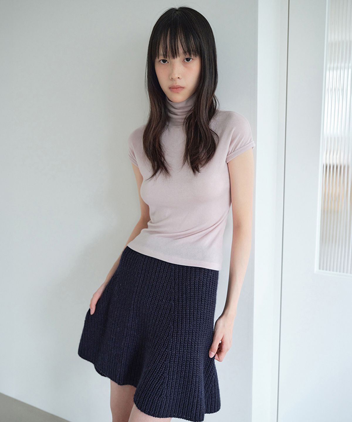 아미디(AMIDI) WOOL TURTLENECK TOP_PINK