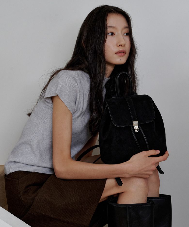 muko mini backpack-무코미니백팩 [스웨이드 블랙]