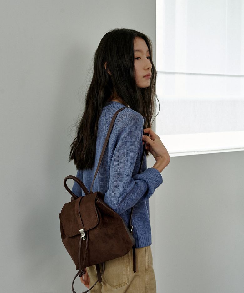 muko mini backpack-무코미니백팩 [스웨이드 브라운]