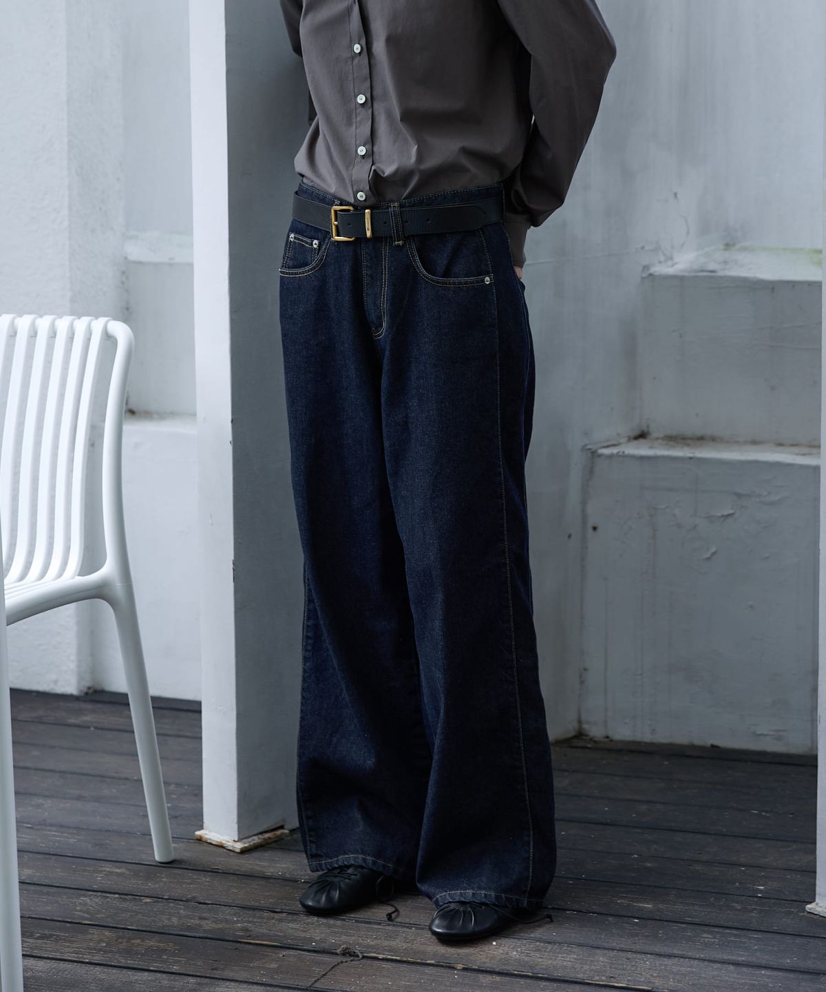 오픈도어스튜디오(OPENDOORSTUDIO) Indigo Wide Denim Indigo
